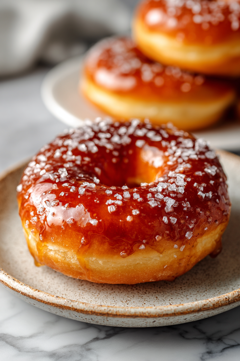 Sweet Brioche Donuts with Caramel Glaze