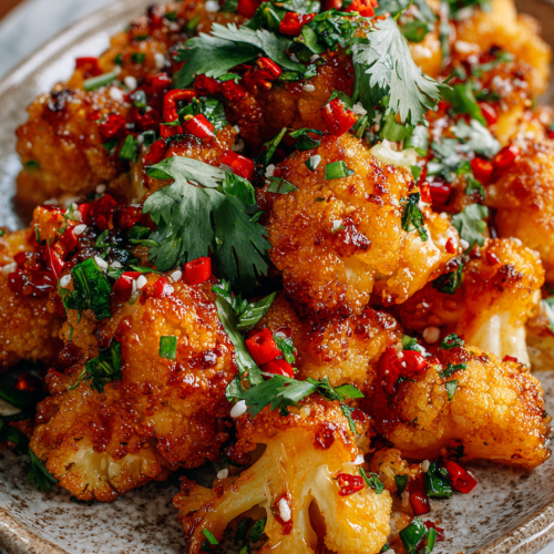 Sweet and Spicy Baked Cauliflower