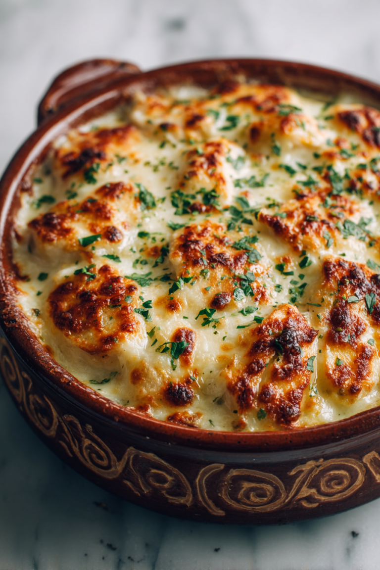 Twisted Cheesy Garlic Chicken Dinner Bake