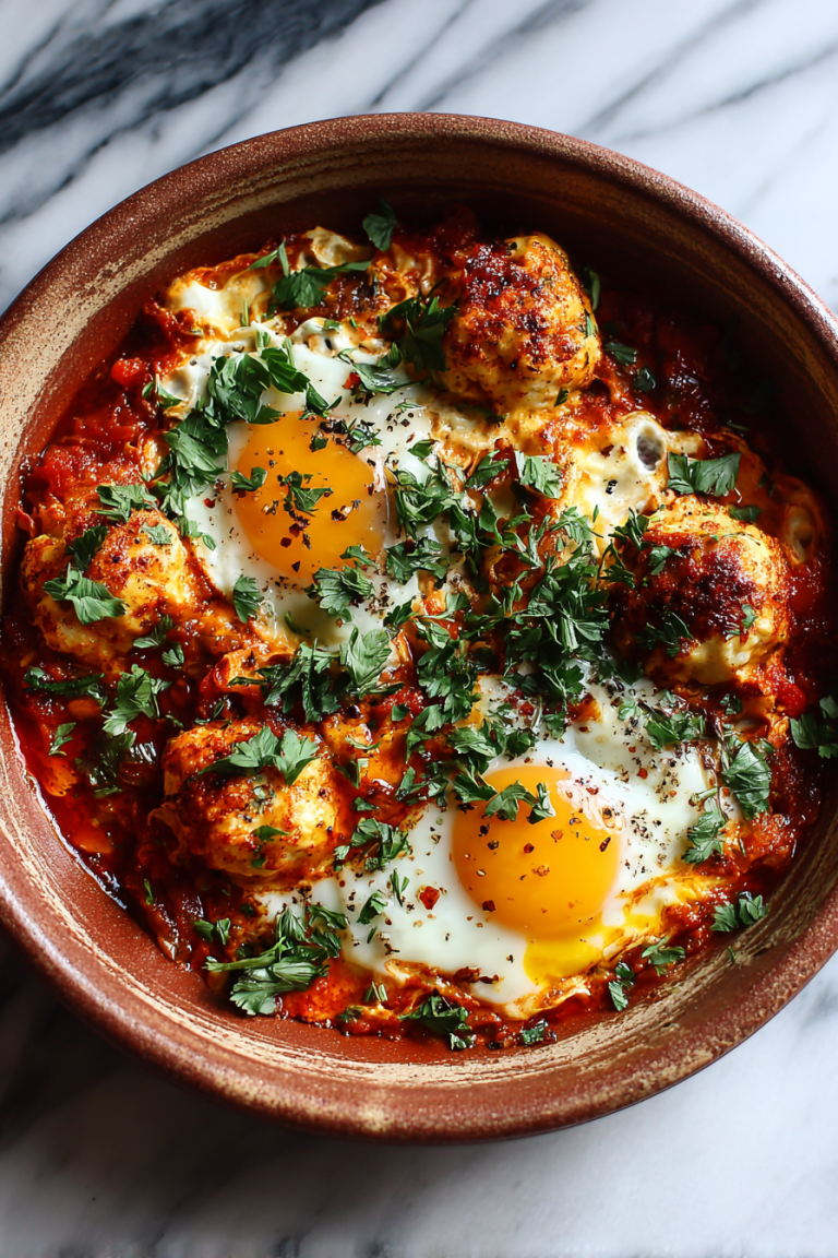Vegan Shakshuka with Chickpea Dumplings