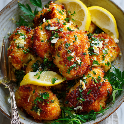 Zesty Lemon Chicken with Pecorino Bites