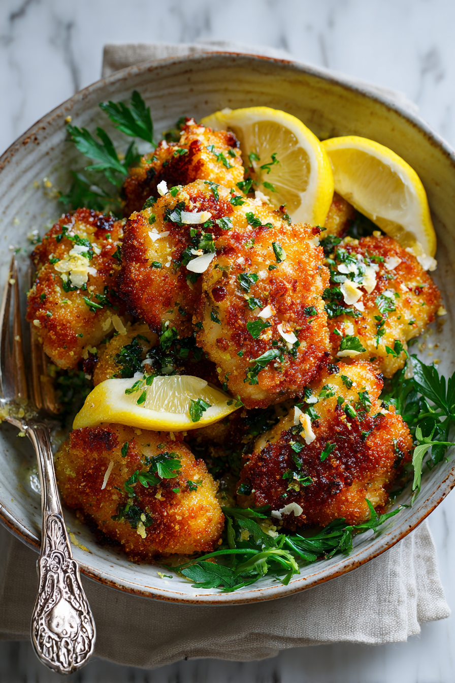 Zesty Lemon Chicken with Pecorino Bites